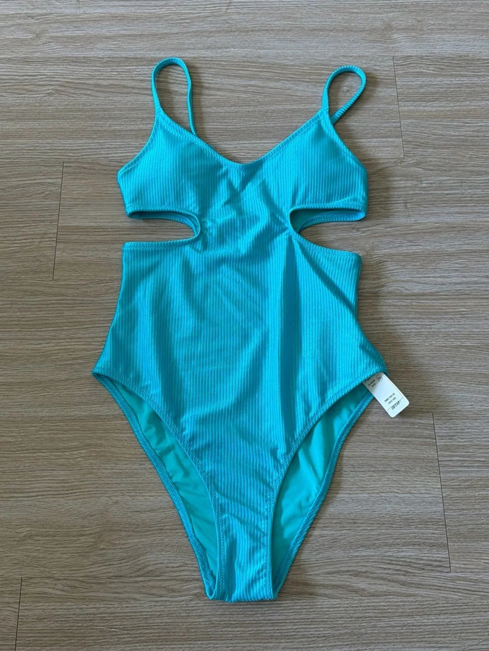 aerie Ribbed One-Piece Swimsuit in Turquoise